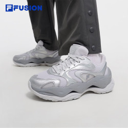 FILA FUSION 潮牌芝士鞋新款运动鞋女鞋休闲鞋复古跑步鞋 银器灰/月岩灰-LS 36