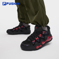 FILA FUSION潮牌男鞋VERTICAL复古篮球鞋2025冬季新款运动鞋 黑/庞贝红-BP 40