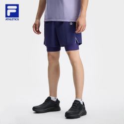 FILA 男2024秋季健身运动短裤夏季舒适透气男裤 星陨蓝-NV M 170/80A/M