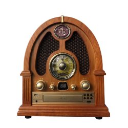 理丹 复古cd机蓝牙音箱收音机U盘播放机一体音响木质家用中古风摆件