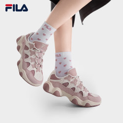 FILA 官方女鞋爪爪鞋老爹鞋2025秋季新款复古休闲鞋运动鞋 奶白/烟玫瑰粉-GR 37.5