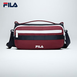 FILA 官方情侣款挎包2025冬新款时尚休闲单肩包斜挎包随身包 仙粉黛酒红-WI XS