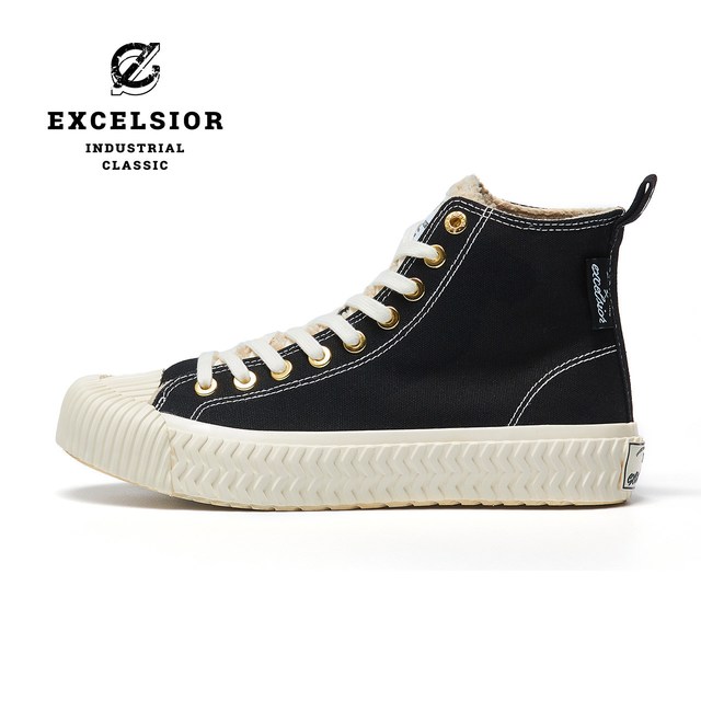 EXCELSIOR 饼干鞋 BOLT FLEECE 男女通用帆布鞋 GF_M6118FC_BK