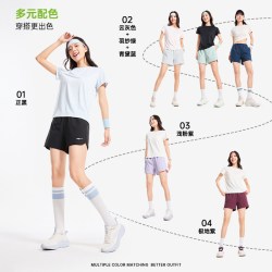 鸿星尔克 运动短裤女夏季女士冰丝速干裤跑步羽毛球健身运动裤女款