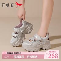 红蜻蜓 女鞋增高显瘦网面鞋 轻便镂空透气网面鞋女士魔术贴休闲运动鞋