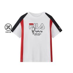 FILA 男小童（105-130）上衣 男童舒适宽松圆领短袖 T恤