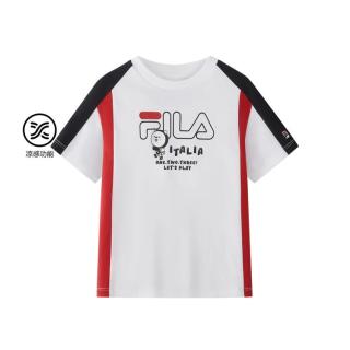 FILA 男小童（105-130）上衣 男童舒适宽松圆领短袖 T恤