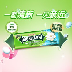 绿箭 WRIGLEY 箭牌 DOUBLEMINT 绿箭 WRIGLEY 箭牌 DOUBLEMINT 绿箭 无糖薄荷糖果茉莉花茶味约35粒23.8g铁盒装休闲零食便携吃货