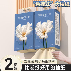 漫花 挂式抽纸大包卫生纸悬挂整箱家用实惠装纸巾餐巾纸厕纸擦手 800张*2提