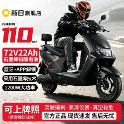 新日 飞豹电动车72V大功率电瓶成人两轮高速踏板碟刹电动摩托车72V22A