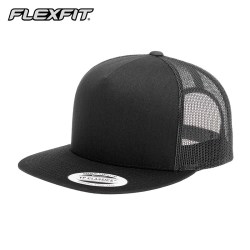 FLEXFIT 夏天网帽子男棒球帽潮牌欧美街头鸭舌帽透气防晒 6006 BLACK黑色 可调节