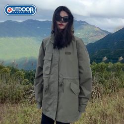 OUTDOOR PRODUCTS 新款潮女式连帽冲锋衣三合一棉服羽绒服户外宽松