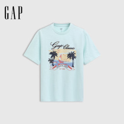 Gap 竹节棉海岛印花圆领短袖T恤（多款任选）