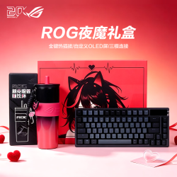 ROG 夜魔机械键盘三模游戏键盘75配列 RGB Gasket结构OLED屏 夜魔暗夜黑 白轴