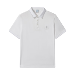 卡宾 丝光珠地法式典雅LOGO刺绣 Polo衫 米白色 3XL