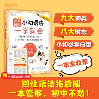 新东方旗舰店漫画图解小学英语语法专项训练3-6年级每日一练语法口诀思维导图音频