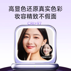 艾柠美inewme小紫镜智能AI化妆镜防晒检测便携手持化妆镜带灯七夕礼物女友生日情人节礼物 雾白
