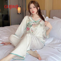 古今 睡衣女春夏季新品冰雪丝薄款国风新中式可外穿家居服
