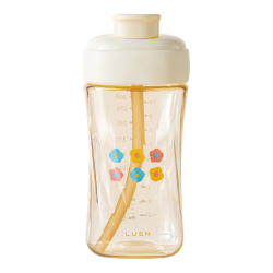 如山 儿童牛奶杯 PPSU材质 带柄吸管 300ml