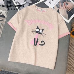 童森童马 2026新款童装棉T恤女童中大童夏季短袖时尚凉爽宽松上衣
