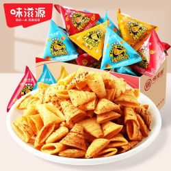 味滋源 牛角脆28包58包88包妙脆角锅巴薯片膨化零食休闲食品批发