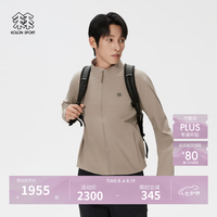 KOLON SPORT 户外软壳夹克 男子透湿防水防风TECHSHELL 3L外套 LHJK6SN057-GR 米灰色 XL 180/100A