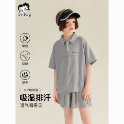 贝蒂 x奇动联动女童套装洋气Polo领2026夏季新款儿童运动两件套