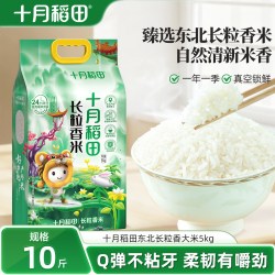 十月稻田 东北长粒香大米5kg黑龙江大米粳米10斤装