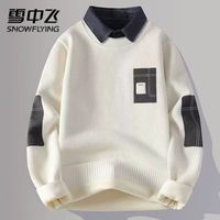 百亿补贴:雪中飞 2026新款高级感保暖设计圆领内搭冬季加绒加厚男毛衣针织衫