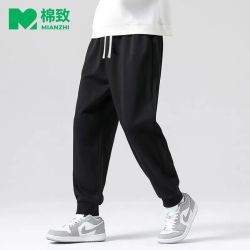 棉致 休闲裤子男士秋冬新款卫裤宽松束脚加绒运动长裤潮款休闲男装