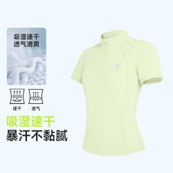 骆驼 短袖t恤女夏季洋气上衣立领运动服网眼透气瑜伽服