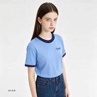 Champion 春夏拼色短袖T恤女款圆领时尚LOGO休闲百搭