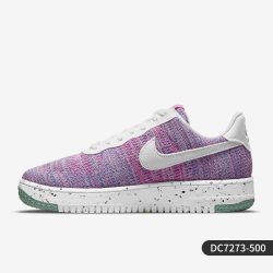 NIKE Air Force 1 Crater Flyknit 女子休闲运动鞋 DC7273-500 紫粉 36
