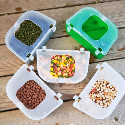 鸽子食盒防撒防溅 带盖 通用白色高品质透明塑料鸟食槽 用具