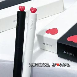 KACO 初心按动中性笔速干ins旋转出芯黑色笔心型学生刷题笔