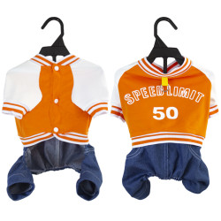 炫当家 新款狗狗四脚牛仔狗衣服卫衣休闲比熊博美中小型犬宠物服装春秋装
