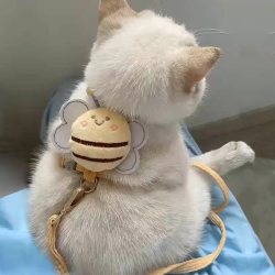 可爱猫咪牵引绳外出溜猫绳防挣脱狗狗牵引绳可调节胸背带加猫屎袋