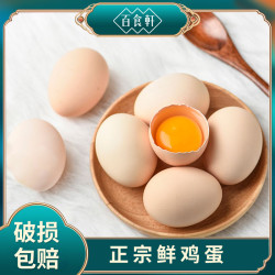 百食轩 正宗鲜鸡蛋40枚 蛋清浓稠蛋黄香 破损包赔