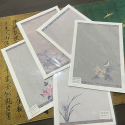 （120张）蜡染繁花似锦半生半熟书法专用书法纸白色半生熟蜡染