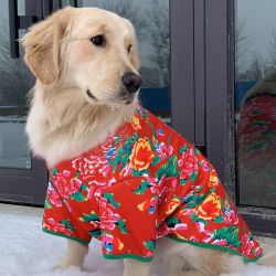 宠物衣服长袖猫咪东北花棉袄喜庆过年保暖冬季防风防掉毛小中大型