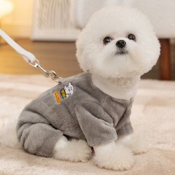 嬉皮狗 ——狗狗衣服秋装比熊泰迪小型犬宠物秋冬季牵引四脚绒衣1864