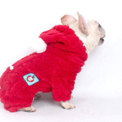 Tigerdog小狗法斗巴哥狗狗连帽加绒保暖加厚秋冬宠物衣服四脚衣