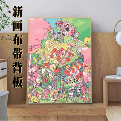 八代背板 治愈系可爱DIY数字油画丙烯手工减压装饰画