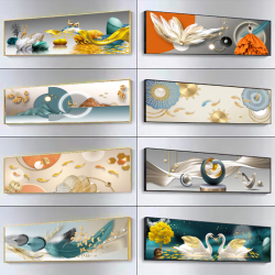 卧室装饰画新款床头挂画羽毛带框现代简约轻奢装饰画单幅抽象镶钻