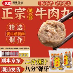 潮味优信 正宗潮汕牛肉丸爆汁牛筋丸劲道烧烤涮火锅食材