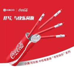 KACO 可口可乐联名中性笔可乐熊套装易拉罐黑笔（4支装）