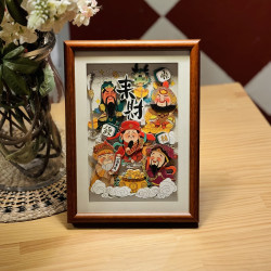 五路财神书房玄关装饰画摆件剪纸文创礼品客厅卧室装饰挂件摆件