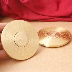 南小瓷 纯铜实心新款罗盘转转手把件随身把客厅摆件双面螺旋铜件八卦装饰