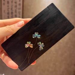 随身香盒三叶草家用炉木质紫光檀螺钿镶嵌工艺携带方便旅行怀旧