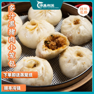 嵊州手工老面黑猪肉小笼包200g(8只)*8袋